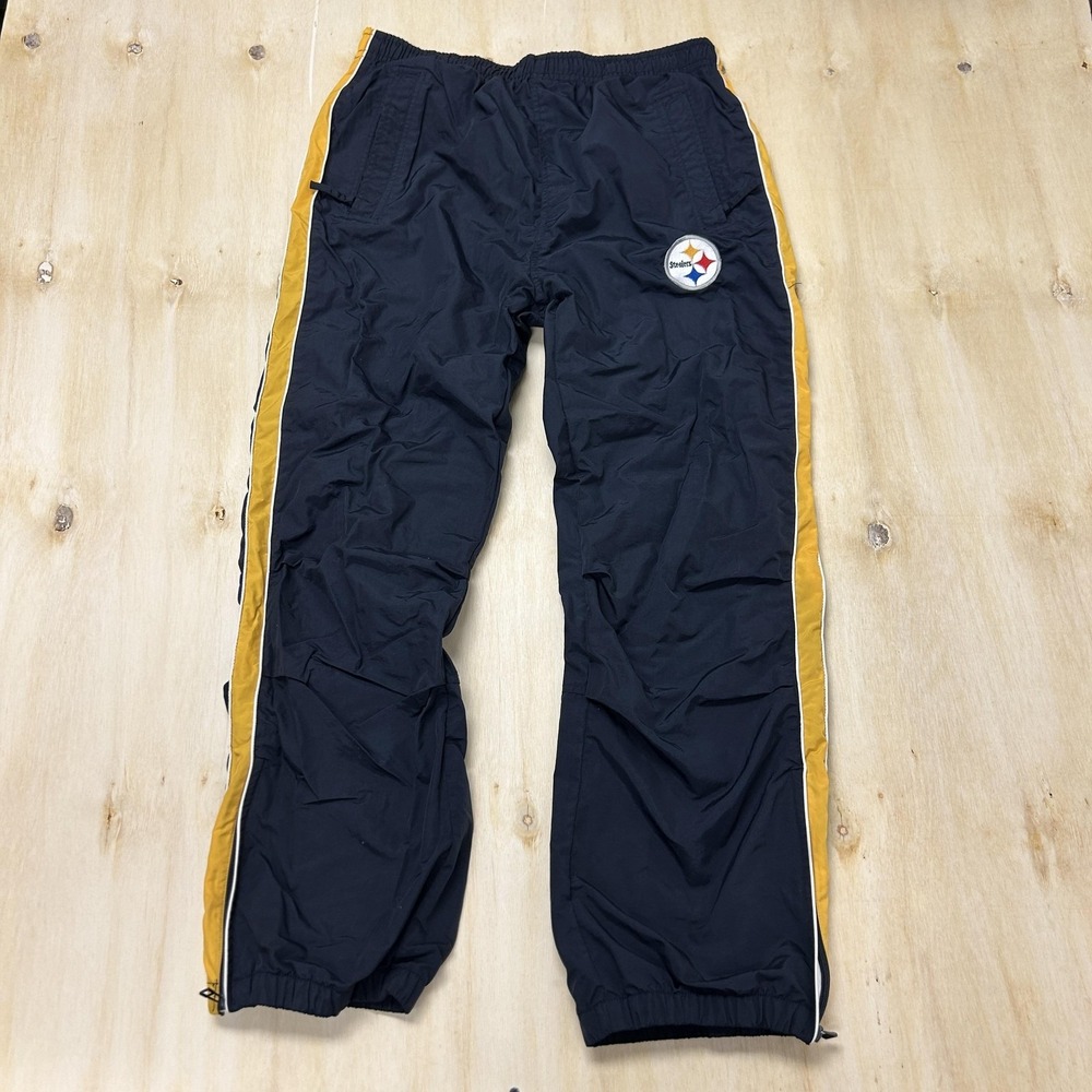 Vintage Pittsburgh Steelers Pants Mens Large Black NFL Football NFL Track Warmup